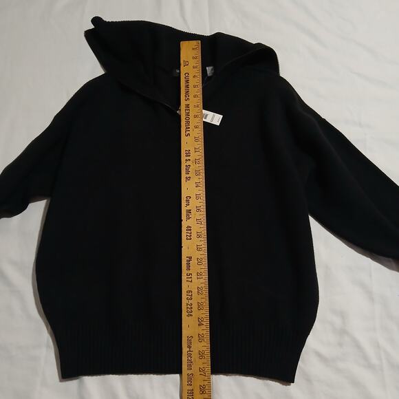 NWT Tahari Women's Medium Black Long-Sleeved Zip-Cowl-Neck Heavyweight Shirt - Picture 12 of 15